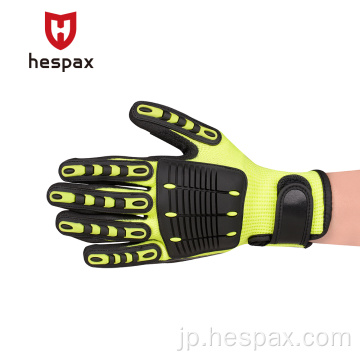 Hespax OEMインパクトTPR溶接手袋ニトリルが浸した